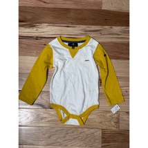 7 For All Mankind One-Piece Unisex 18m Yellow Ivory Raglan Long Sleeve S... - $20.41