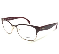 Prada Eyeglasses Frames VPR65R UAN-1O1 Burgundy Red Gold Cat Eye 53-16-140 - £95.47 GBP