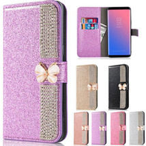 For Samsung J5 J7 Pro J8 A8 2018 Glitter Magnetic Flip Leather Wallet Ca... - $42.87