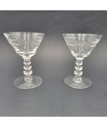 Set of 2 Tiffin Franciscan laurel wreath stemmed footed liquor glasses - $379.90 MXN