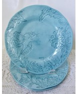 Artisan Deluxe Turquoise Blue Melamine Plates 11&quot; Floral Paisley Teal 8 ... - $24.99