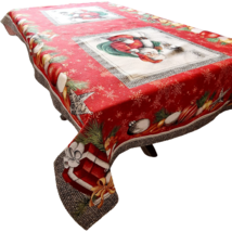Luxury jacquard tablecloth &quot;Christmas Party&quot; - £102.22 GBP