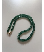 Natural Emerald Beads Necklace with 14K Solid Yellow Gold Round Ball Cla... - $353.05