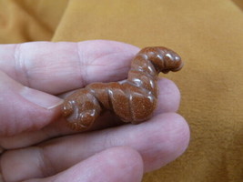 (Y-CATE-559) GOLDSTONE INCH WORM CATERPILLAR gemstone carving caterpilla... - $14.01