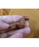 (Y-CATE-559) GOLDSTONE INCH WORM CATERPILLAR gemstone carving caterpilla... - $19.15 CAD