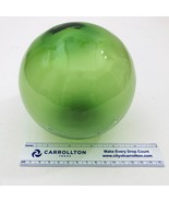 Green Hand Blown Floating Glass Buoy Ball Vintage 5 inches Wide Large - $920.68 MXN