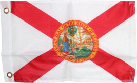 12X18 INCH BOAT FLAG FLORIDA USA FLAG NYLON 150D OFFICIAL STATE FLAGS RO... - £11.75 GBP