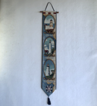 Tapestry Bell Pull Wall Hanging Lighthouses of the Great Lakes - £27.02 GBP