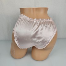 Vintage second skin satin panties bikini pink sissy ruffles S unbranded ... - £39.56 GBP