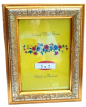 Ornate 5x7 Picture Wood Frame Thailand 9-1/2&quot; x 7&quot; Plastic Easel Hang 2 ... - $12.74