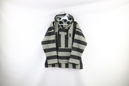 Vintage 90s Streetwear Mens Size Large Striped Color Block Drug Rug Hoodie - £39.37 GBP