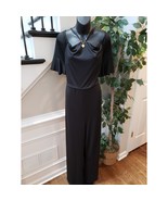 Venus Jumpsuit Womens 2X Black Short Sleeve Adjustable Strap Wide Leg Ba... - $34.65