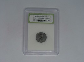 1943 Lincoln Steel WWII Emergency Issue 1 One Wheat Cent Coin INB Certified Slab - £10.12 GBP