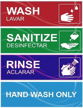 4 Pack Wash Rinse Sanitize Sink Labels, Waterproof Sticker Signs Perfect... - £8.27 GBP