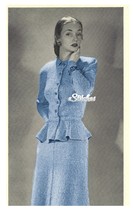 1940s Peplum Suit, Button Front Blouse, Flared Skirt - Knit Pattern (PDF 0413) - £2.99 GBP