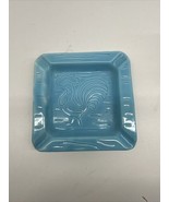 Rooster decorative square dish 5.5” Square Teal W/defects - £12.03 GBP