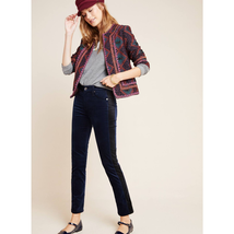 New Anthropologie AG Mari Mid-Rise Tuxedo Stripe Straight Jeans $215 VELVET 26 - £44.60 GBP