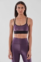 Noli Yoga Liquid Studio Sports Bra Amethyst Purple Black Racerback XS - $28.00