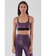 Noli Yoga Liquid Studio Sports Bra Amethyst Purple Black Racerback XS - $28.00