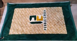 Pebble Creek Golf Towel with Clip Green Beige 26x16 Sports Golfing  - £18.52 GBP