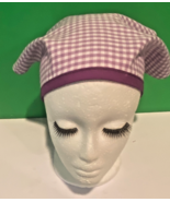 Purple Gingham Triangle Scarf, One Size, Contrast Trim and Ties - $20.31 CAD