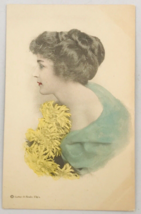 1900&#39;s Gartner &amp; Bender Lady in Blue Dress w/ Flowers Fashion Glamour Postcard - £8.30 GBP