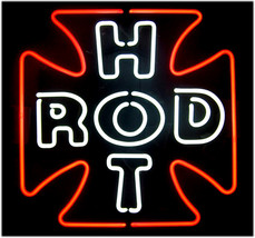 Hot Rod Cross Red Classic Beer Bar Neon Sign 17&quot; x 17&quot; - £398.87 GBP