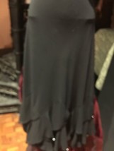Vintage Flapper Style Black Silky Crepe Beaded Flared Long Skirt - £43.62 GBP