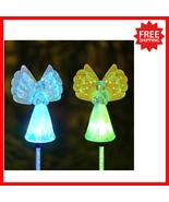 Elegant Outdoor Solar Garden Lights - 2-Pack Angel Stake Design for Memo... - $48.94 CAD
