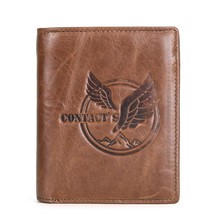 2022 New Fashion Mens Wallets And Purses Vintage Leather Tri-fold Wallet Card Ho - £41.37 GBP