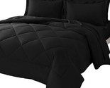 Full Comforter Set With Sheets 7 Pieces Bed In A Bag Black All Season Be... - $101.99