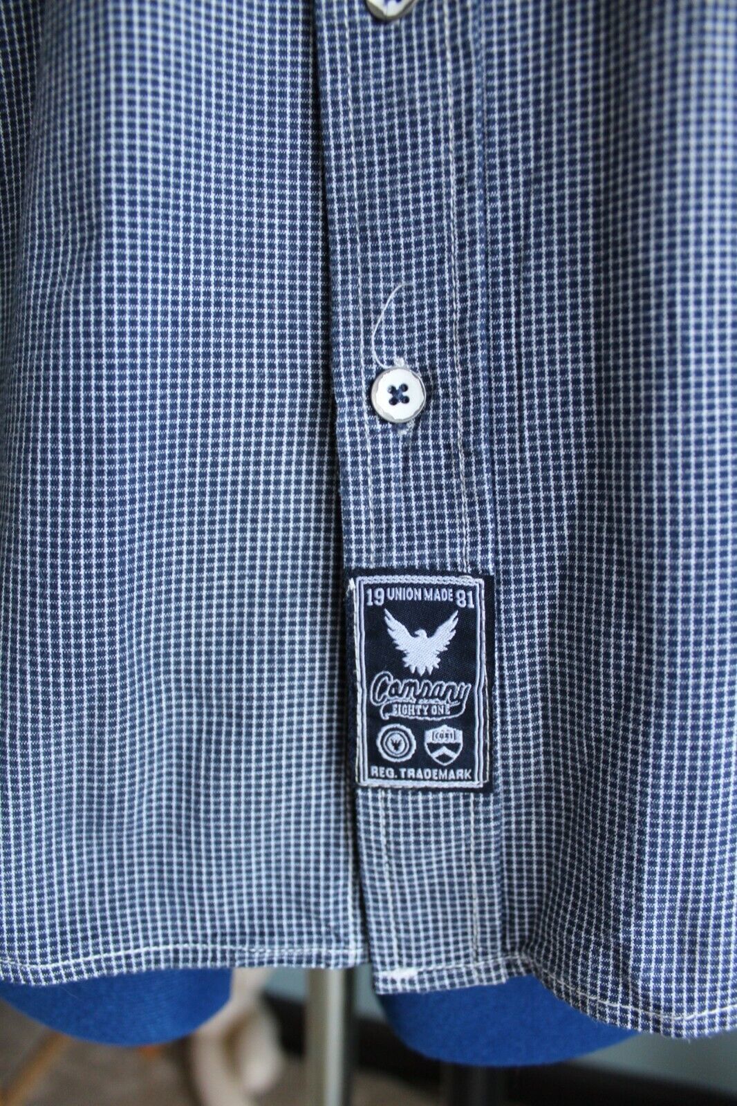 Men's Company 81 Blue/White Check Long Sleeve Button Up Shirt ~L~ Fits Like (M) Item image 4