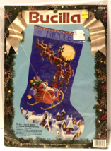 Bucilla TO ALL A GOOD NIGHT 60708 Needlepoint Stocking Kit Christmas 91 Vintage - £66.28 GBP