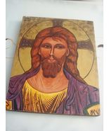 ORIGINAL ICON OIL PAINTING ON BOARD JESUS MADONNA SIGNED CERTIFICATES (N... - $375.33