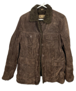 Columbia Suede Leather Jacket Sz L Womens Brown Faux Fur Y2K Western Pen... - $1,898.59 MXN