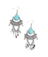 Vintage Vagabond Blue Turquoise  Paparazzi Earring - $3.99