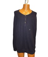 Express Sweater Mens Size XXL Henley Button Navy Blue Long Sleeve NWT - £15.79 GBP