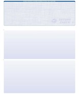 100 Blank Check Stock Paper - Check on top  Model 6592- Linen -Blue - $28.04