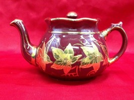 Arthur Wood Tea Pot   Vintage  Brown With Gold Leaf Pattern  8 Cup Pottery China - £12.65 GBP