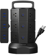 12-Outlet Power Strip Tower Surge Protector with USB Ports - £66.84 GBP