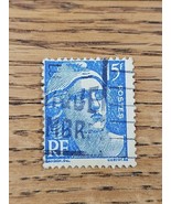 France Stamp Republique Francaise 15f Used Blue Marianne de Gandon - $1.99