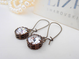 Crystal Long Threader Earrings / Swarovski Jewelry / Vintage Dangle Filigree / A - £23.97 GBP