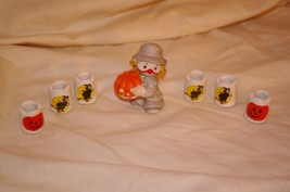 Halloween Clown Figurine Miniature Taper Candle Holders - $5.00