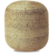 Round Pouf Ottoman Signature Design Jute Braided Hand Woven Traditional Style Co - £75.13 GBP