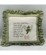 Tooth Fairy Green White Check Gingham Handmade Pillow - £15.15 GBP