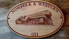 PERSONALIZED TRAIN SIGN - Norfolk &amp; Western Railroad, 611 Class J  - $52.00