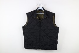 J Crew Mens Size XL Distressed Quilted Full Zip Puffer Vest Jacket Black - $39.55