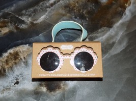 Mud Pie White W/Polka Dot Infant Sunglasses &amp; Neoprene Neck Strap 0-2 Ye... - $279.78 MXN