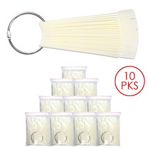 500Pc Natural Fan False Nail Tips Display With Metal Ring Holder And Screw - £39.30 GBP
