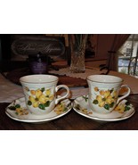 4 Piece Vintage Mikasa Heritage GOLDWOOD Tea/Coffee Cup &amp; Saucer Set Tea... - $564.33 MXN